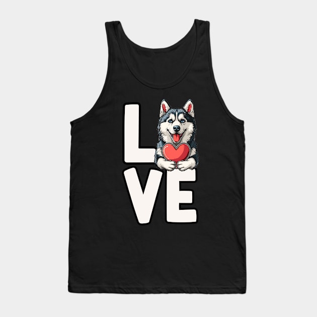 Love Siberian Husky Tank Top by The Jumping Cart